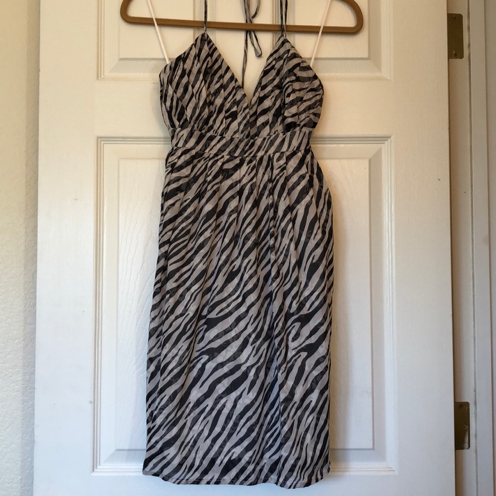 Zebra print haltered dress